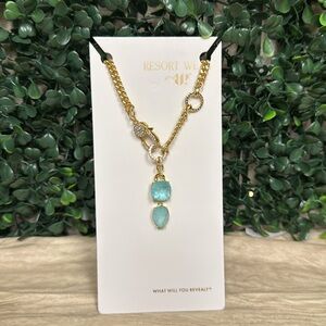RESORT WEAR BY BOMB PARTY MERINA NECKLACE AQUAMARINE